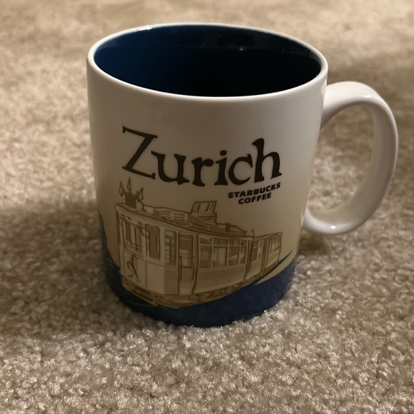 Zurich Starbucks Coffee Cup Mug 16oz Blue Inside New No Box Collectors Series - Picture 1 of 3
